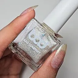 BAD COMPANY Nail Polish 8ml, Shimmer Nail Polish, Long Lasting,Vegan, Quick Dry & Cruelty-Free Nail Paint - Faith 43 (Clear Shimmer Nail Polish)-picture-10