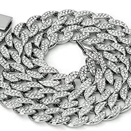 hen night Mens Iced Out Hip Hop Silver or Gold Tone CZ Miami Cuban Link Chain 16" 18" 20" 24" Choker Necklace-picture-32