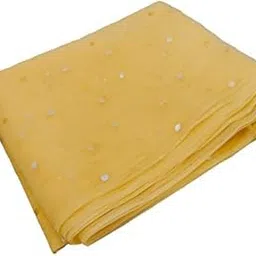 Just Flowers Golden Dot Printed Net Fabric for Gift Wrapping, Home Decoration, Trousseau Packaging, Flower Decor, Mandap Decoration, Fruit Basket Packing (9 Meter, Golden Net)-picture-52