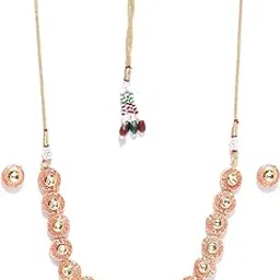 priyaasi Gold-Plated Kundan Studded Meenakari Jewellery Set in Red Color-picture-48