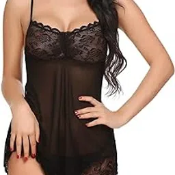 Saniya ENT Lingerie for Women Special Nightwear Above Knee Baby Doll Dress Nightgown Deep Open Back Bodysuit for Honeymoon-picture-46