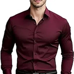 k-royals Men's Satin Formal Shirt for Party and Office Wear | Long Sleeve Slim Fit Shiny Dress Shirt for Wedding Business Event Dinner.-picture-51