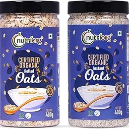 Nutriorg Organic Rolled & Instant Oats, 400g (Combo Of 2) | For Weight Loss | Fiber and Protein Rich | Healthy Breakfast-image-3