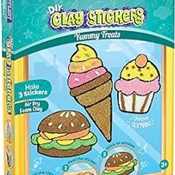 Imagimake Clay Stickers: Yummy Treats | Create 3 Unique DIY Stickers Using Air Dry Clay | No Mess, Travel-Friendly | Return Gifts | Birthday Gifts for Kids Ages 3,4,5,6,7,8, Multicolor-picture-55