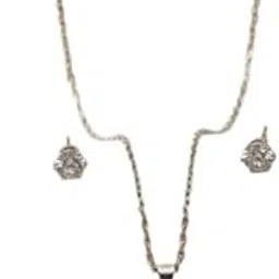 Elegant Gold-Plated Crystal Flower Necklace & Earrings Set for Women-picture-20