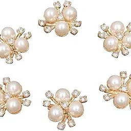 Elegant Pearl Floral Hair Bits for Women & Girls | Set of 6 Premium Hair Accessories | Stylish Bun Pins for Bridal, Festive & Party Hairstyles-picture-22