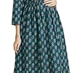 sky fab Women's Cotton Floral Printed Maternity Feeding Kurti with Zipper Maternity Gown for Women Feeding Dress-picture-30