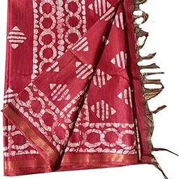 haider ali and sons Women's Batik Print Semi Silk Saree With Runnig Blouse Piece-picture-23