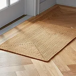 Xenluxe Natural Jute Door Mat 16x24 Inch (40x60 cm) – Soft, Non-Slip, Kitchens, Bathrooms, and Offices, Durable, Easy to Clean -(Jute, 40x60 cm,Rect) image 1