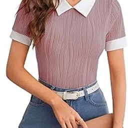 leriya fashion Regular Fit Tops for Jeans for Women | Korean Trendy Casual Top | Stylish Collared T-Shirt for Women | Oversized T-Shirt for Woman-picture-21