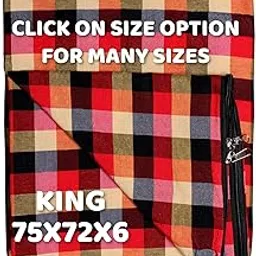 ASIAN HANDLOOM Cotton 300TC Mattress protector bedcover king size bed with zip 75x72x6 inch-1 Pc multicolor-picture-21