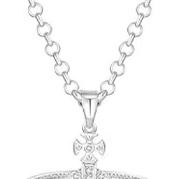 Vivienne Necklace chain Women's Earrings, Stainless Steel, Cubic Zirconia-picture-29