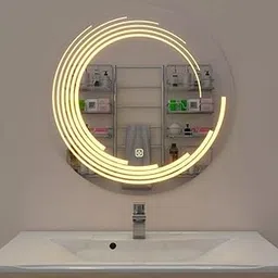 Round Shape LED Bathroom Mirror with Lights - 24x24 Inch| Touch Sensor LED Wall Mirror for Bathroom, Wash Basin, Entryway & Living Room | Front & Backlit, 3 Color Modes, Dimmable-picture-13
