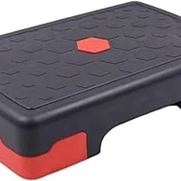 MERISHOPP Aerobic Exercise Step Fitness Equipment for Women Men Indoor Cardio Strength Red Black-image-9