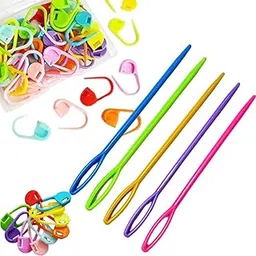 Stitchi 25 Stitch Markers with 5 Plastic Needles – Knitting & Crochet Accessories Set for Yarn Projects-picture-26