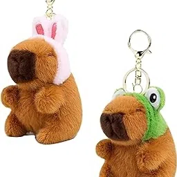 godsdwares 2Pcs Capybara Keychain, Capybara Plush Keychain, Cute Gifts For Women Animal Lovers Girls Bag Charm Key Chains Handbags Backpacks Charms Accessories-picture-22