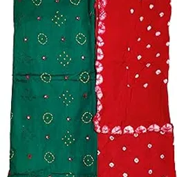 Women's Pure Cotton Embroidered Mirror Work Bandhani suit salwar Dress Material-image-22