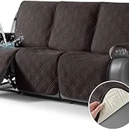 TAOCOCO 100% Waterproof Recliner Sofa Covers 3 Seater, Split Couch Covers for Reclining Couches for Kids Pets, Non Slip Reclining Couch Covers Furniture Protector with Straps(3 Seater, Coffee)-picture-17