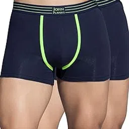 john players Pack of 2 Cotton Trunks with Striped Waistband-picture-55