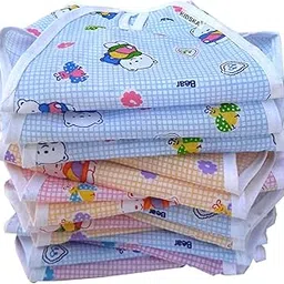KIDSKA New Born Baby Washable Reusable Cotton Nappies/Cotton Langot for New Born Kids, Multi Color, 0-6 Month - Pack of 12-picture-26