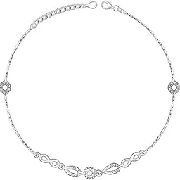 giva 925 silver Infinity Zirconia Anklets| Gifts for Women and Girls | With Certificate of Authenticity and 925 Stamp | 6 Months Warranty* image 1