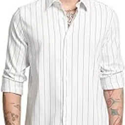 the bear house Men's Cotton Striped Slim Fit Casual Shirt-picture-11