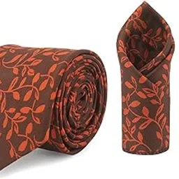 tadwill Men’s Micro Silk Necktie Set with Pocket Square & Flower Pin | Formal Tie Gift Box Combo for Office, Business, Wedding & Occasion Wear Combo Tie Set-picture-44