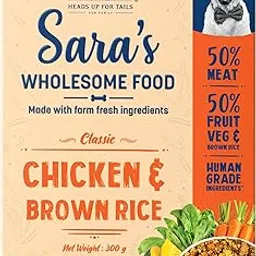 Heads Up For Tails Sara's Wholesome Food - Classic Chicken And Brown Rice Dog Food | No Artificial Flavours | No Added Colours | Preservatives Free, Suitable For All Breeds - 300Gm, All Life Stages-picture-11