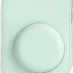 ZENKO PU Leather Protective Camera Case Pouch Compatible with Instant Mini 12 Instant Camera Carrying Bag with Adjustable Shoulder Strap- Mint Green-picture-13