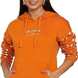 amazon brand - symbol Women Cotton Blend Regular Fit Hooded Sweatshirt-picture-11