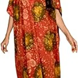 sun-rose fashions Hand Spray Printed Beach Kaftan Caftan Cover up Dress | One Size fits most-picture-36