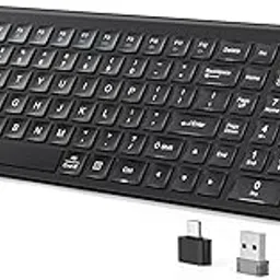 JOYACCESS Wireless Keyboard, 2.4G Ergonomic and Slim Wireless Keyboard with USB & Type C, Full Size and Portable Design for Computer/Laptop/Windows/Mac-Black-picture-51