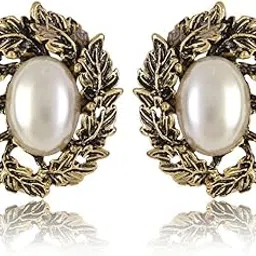 shining diva fashion Cinderella Collection Metal Stud Earring For Women (White) (R1450Er)-picture-51