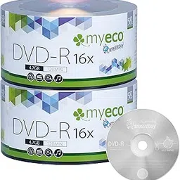 100 Pack MyEco DVD-R 16X 4.7GB/120Min Silver Logo Top Write Once Blank Media Record Disc-image-77