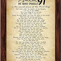 SELIGMANN® Psalm 91 Scripture Wall Art Frame | Religious Photo Frame | Spiritual Gift | Ideal for Living Room, Prayer Room, Office Wall Décor (Matte - 17 x 12 inches)-picture-38