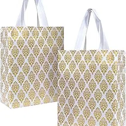 little PANDA Canvas Shopping Carry Bag for Wedding Return Gifts Bags for festive Occassion, White Printed-picture-35