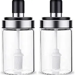 Exotic Mall 250 ml Glass Oil Dispenser With Basting Brush, Oil Ghee Containers For Kitchen Oil Brush For BBQ Pastry Grill Baking Kitchen Cooking 2-(Oil Jar With Brush) (BRUSH, 2)-image-80
