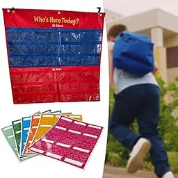 MERISHOPP Attendance Pocket Chart Classroom Decor Teaching Supplies Daycare Homeschool | Teaching Material | Educational Charts-picture-42