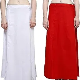 decofin Women's Plain Pure Cotton Inskirt Saree Petticoat-picture-29