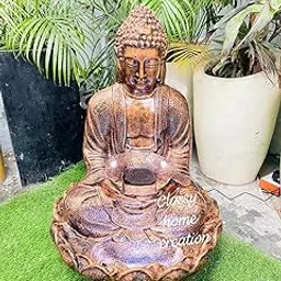 Classy Home Creation Meditation Buddha Fountain for Home Decor inddor Outdoor for Home, Office,Garden Decor | Water founatin for Home | Big Size Water Fountain | Fountain for Home-image-0