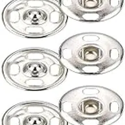 Ivanic 100 Sets Sew-on Snap Buttons Metal Snap Fastener Buttons Press Button for Sewing Clothing, Black and Silvery, 10 mm-picture-51