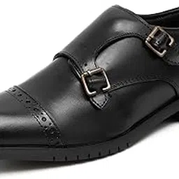 classic kicks Men's Genuine Leather Monk Strap Buckle Formal Shoes-picture-35