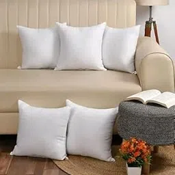 Microfiber Soft White Cushion| Cushion for Sleeping/for Drawing Room White - Set of 5 (Size - 16x16 Inches Or 40 * 40cm) (C8)(Satan)-image-69