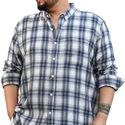 instafab Plus Men's Shirt for Casual Wear | Spread Collar | Long Cuffed Sleeves | Button Closure | Plus Size Shirt Crafted with Comfort Fit for Everyday Wear-picture-23