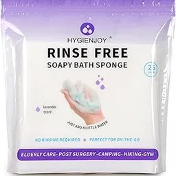 21% Lager Rinse Free Bath Sponges for Adults-Disposable No Rinse Bathing Wipes-Soap Infused,Dry Shower Wipes for Elderly,Camping,Post Surgery Must Haves,(Lavender 25 Counts）-picture-56
