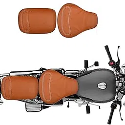 Ride Emerald Seat Cover Tan Front & Rear Compatible with Classic350/500cc (2012-2020) image 1