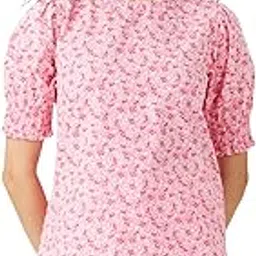 amazon brand - symbol Women's Cotton Round Neck Puff Sleeve Regular Fit Top-picture-12