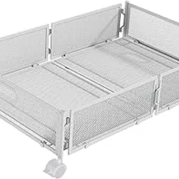 Under Bed Storage Rolling Iron Shoe Organizer for Apartment Bedroom Clothing White-picture-11