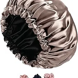 UVII Silk Hair Cap With 3 Satin Scrunchies, Adjustable Bonnet for Curly Hair, Slipping and Sleeping-picture-63