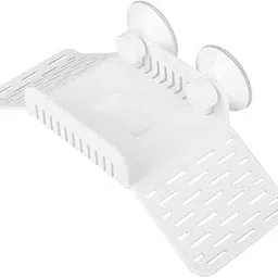 Anky Turtle Plastic Ladder Bridge Shape Platform Bask | Aquarium Tank Reptile Turtle Climbing Basking Terrace Floating Platform Dock with Food Plate - (White) image 1